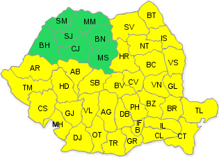 ATENŢIONARE METEOROLOGICĂ : COD GALBEN