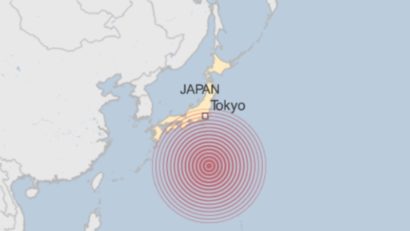 Un cutremur cu magnitudinea de 8,5 grade s-a produs azi, pe coasta de est a Japoniei, în Oceanul Pacific