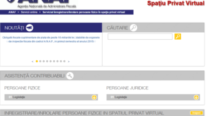 ANAF reamintește: Folosiți ”Spatiul Privat Virtual”!