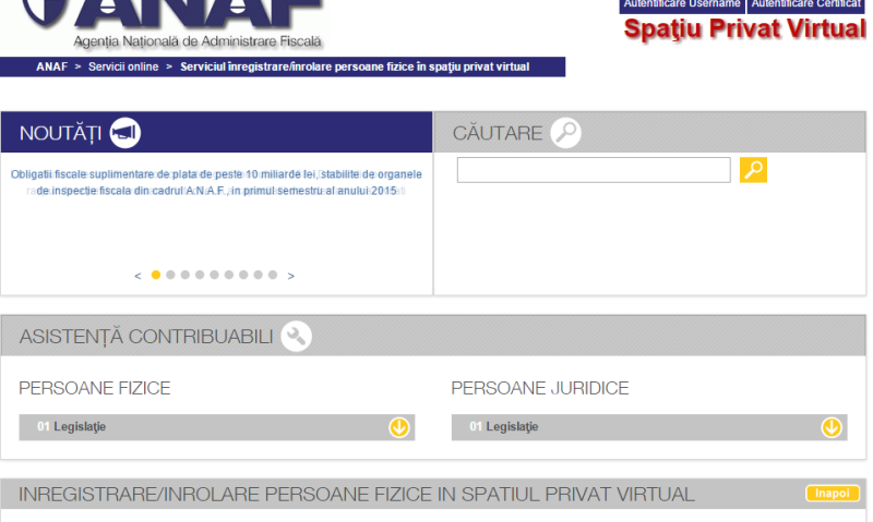 ANAF reamintește: Folosiți ”Spatiul Privat Virtual”! ANAF reamintește: Folosiți ”Spatiul Privat Virtual”!
