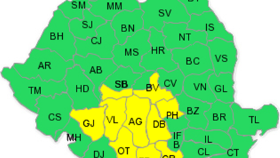 Atenționare meteorologică cod galben de ploi