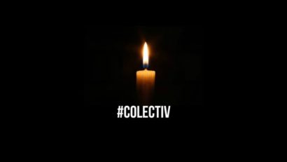 Pânză de doliu pe clădirea Guvernului, la un an de la incendiul din Colectiv