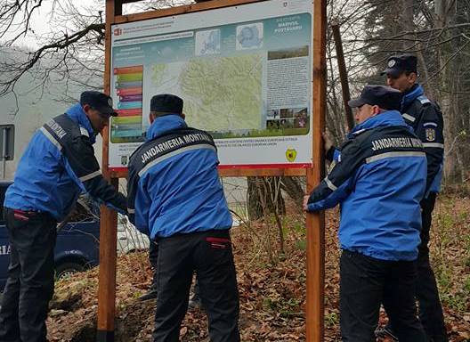 Panouri informative montate cu ajutorul jandarmilor brașoveni Panouri informative montate cu ajutorul jandarmilor brașoveni