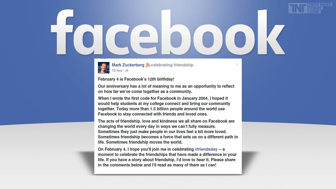 Mark Zuckerberg te invită să sărbătoreşti ziua prietenilor pe 4 februarie