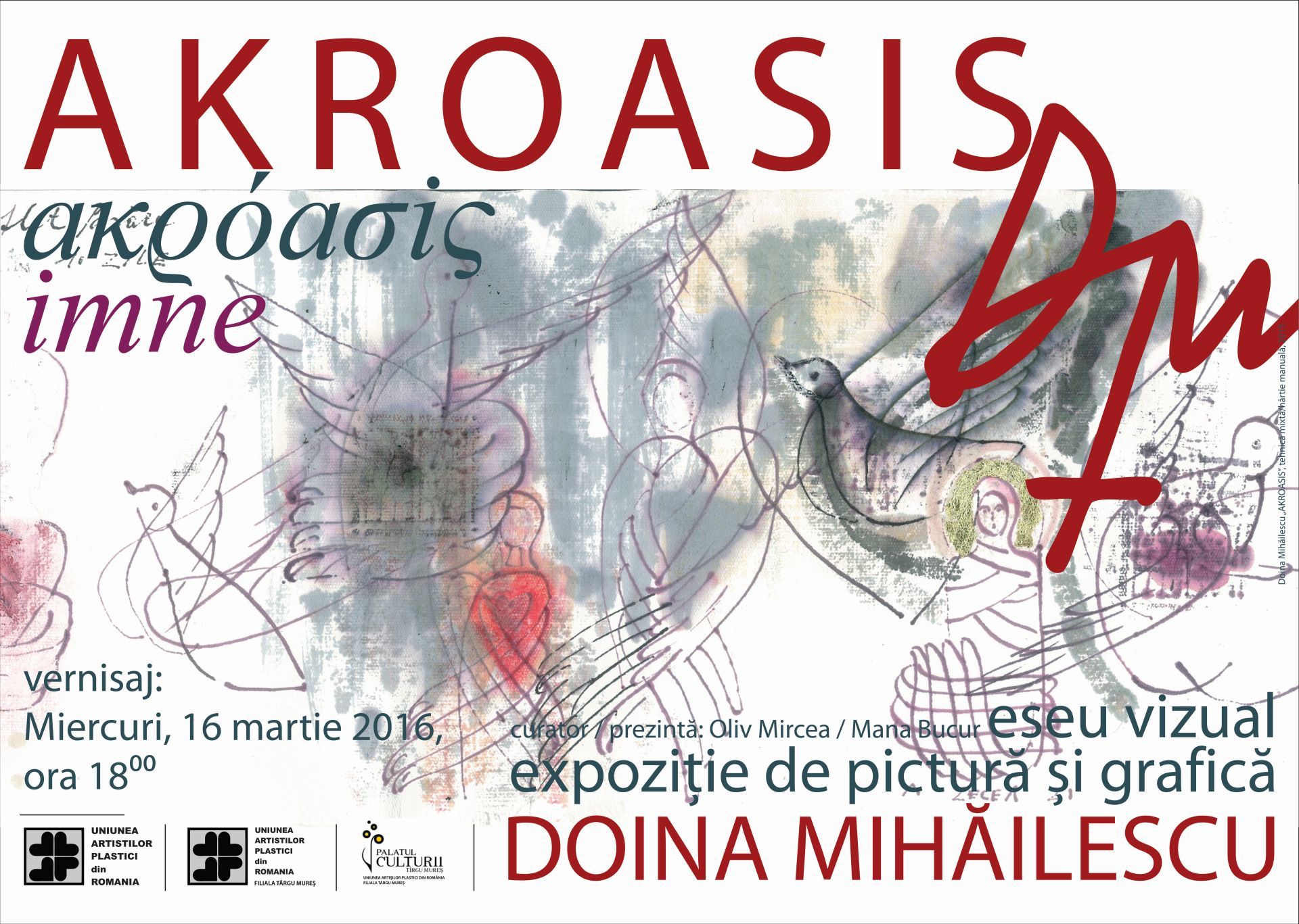 AKROASIS-un eseu vizual de Doina Mihăilescu la Galeria de Artă de la Palatul Culturii din Tg.Mureș