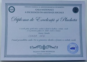 diploma Degi Csaba Gala Nationala a excelentei in asistenta sociala