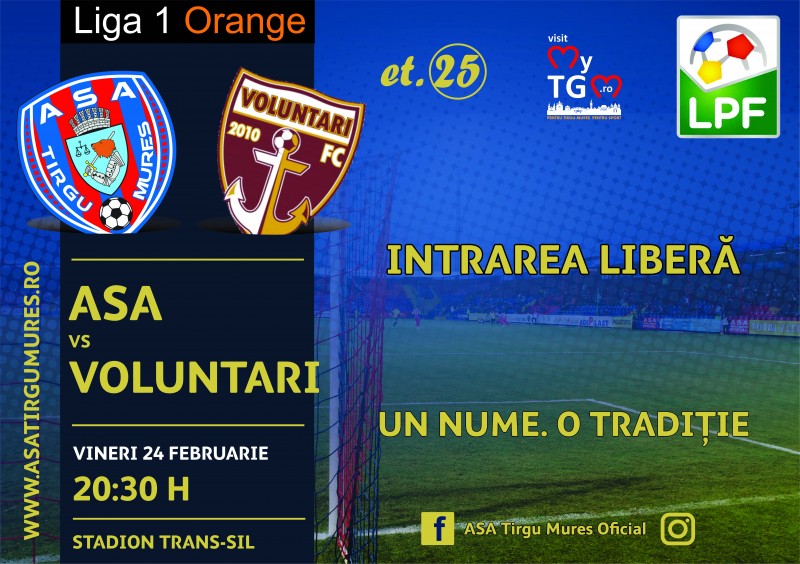 Liber la ASA Tg.-Mureș – FC Voluntari