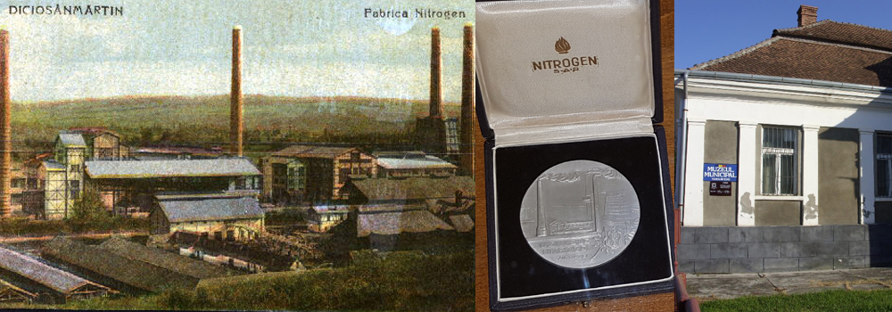 Monument în cinstea primei plăci de aluminiu din România, turnată de Uzina Nitrogen în 1942, la Târnăveni
