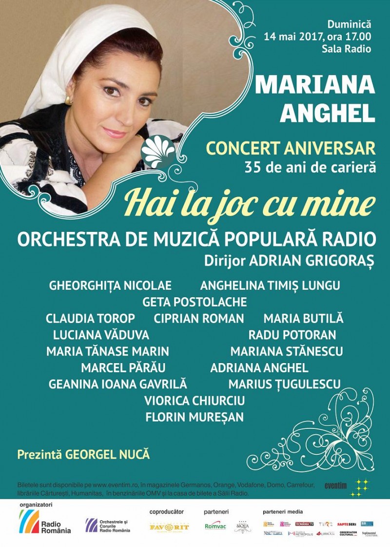 Concert aniversar Mariana Anghel la Sala Radio – 35 de ani de carieră artistică