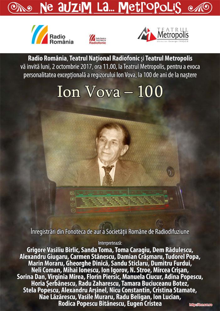 Ion Vova 100 – evocarea unei mari personalităţi radiofonice, la Teatrul Metropolis