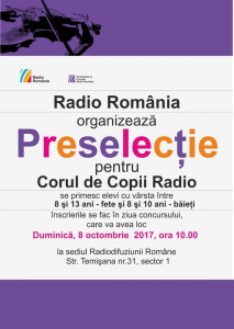 Anunt Preselectie Corul de Copii  Radio