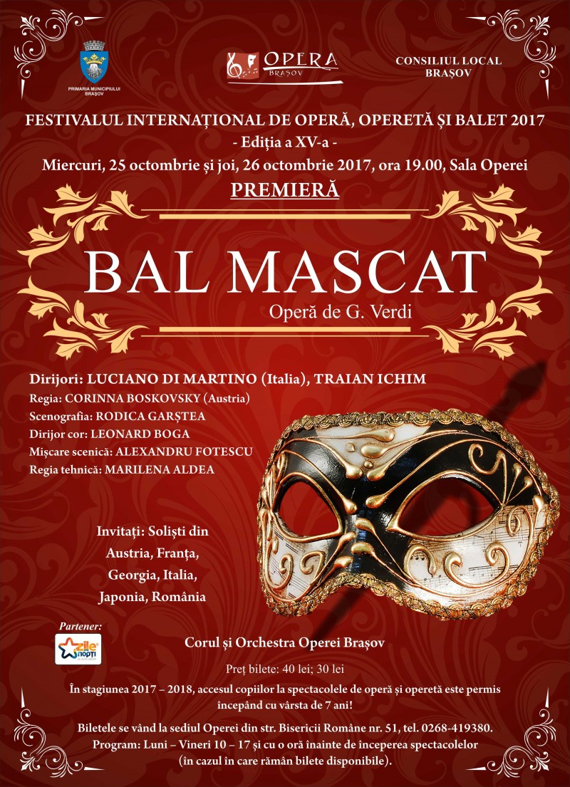BAL MASCAT, la Opera Brașov