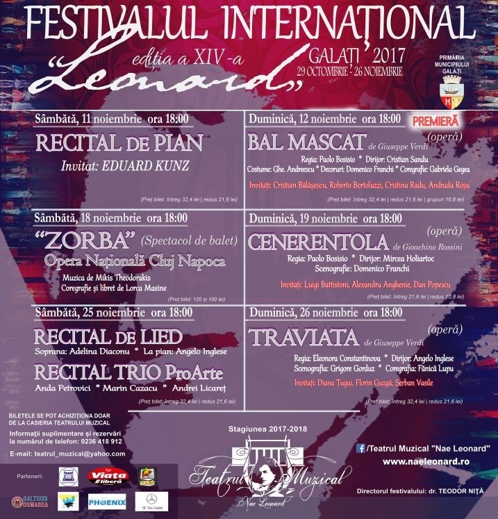 Solista Operei Brașov-Cristina Radu, pe scena Festivalului Internațional “Leonard “ Solista Operei Brașov-Cristina Radu, pe scena Festivalului Internațional “Leonard “