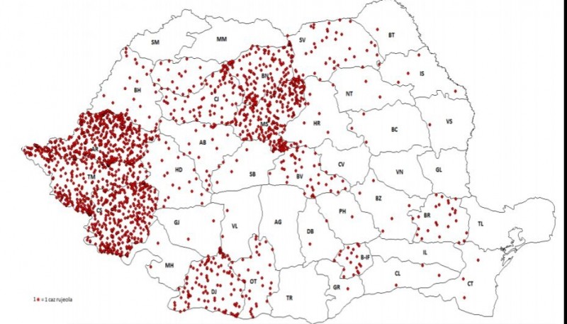24 de cazuri de rujeolă în ultima săptămână