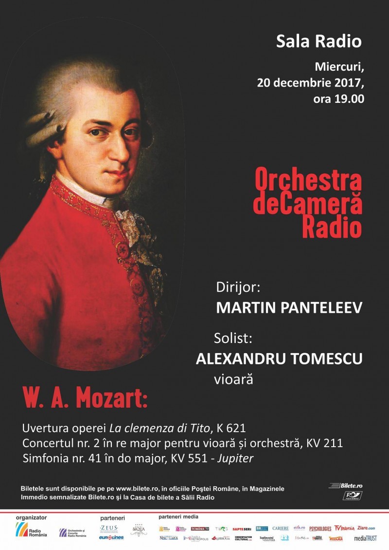 Alexandru Tomescu cântă Mozart la Sala Radio