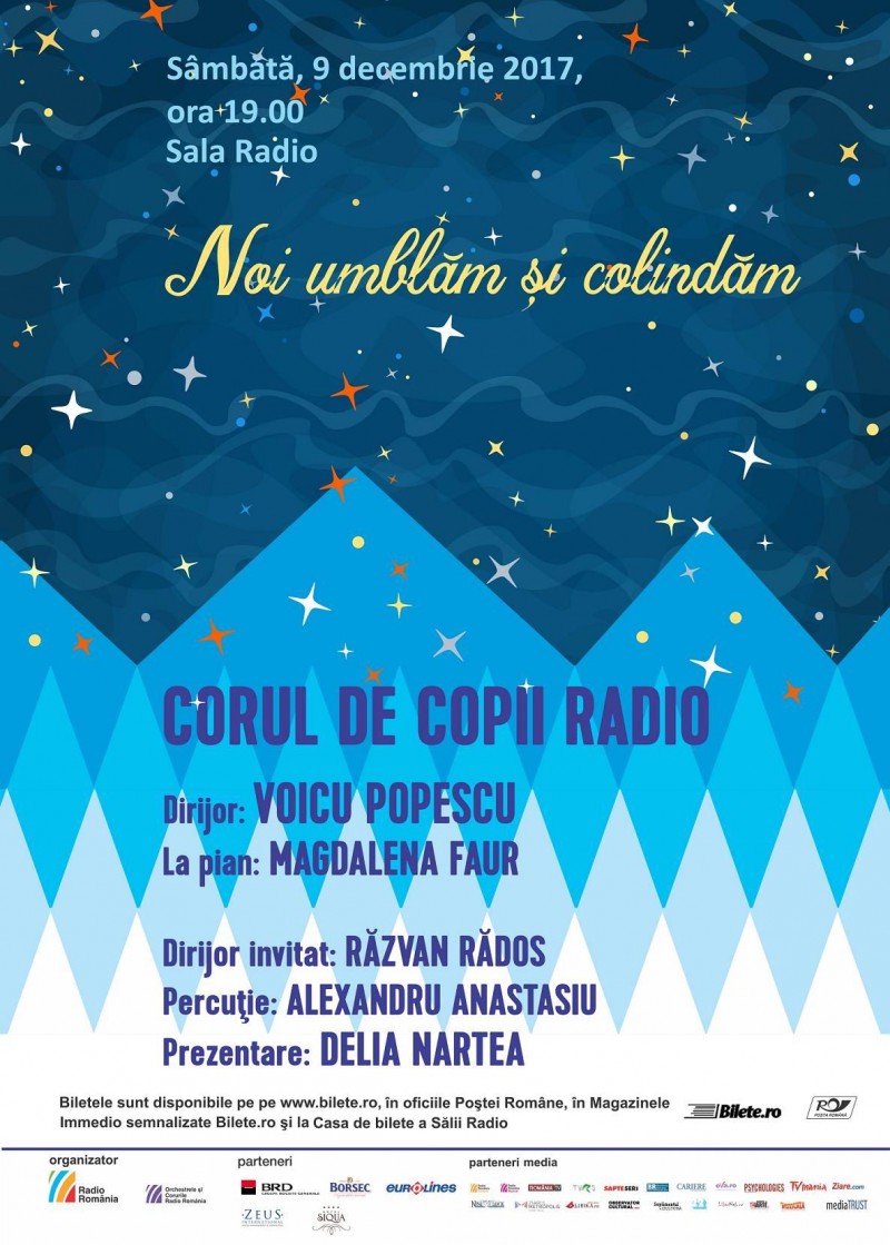 Concert de colinde cu Corul de Copii Radio, la Sala Radio