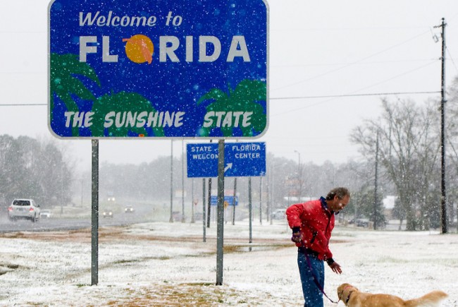 În capitala statului american Florida a căzut prima zăpadă, de după 1989