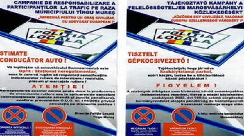 Bileţele bilingve pentru şoferii indisciplinați la Târgu Mureş