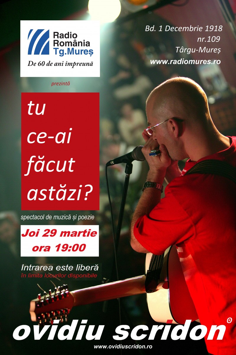 Ovidiu Scridon își prezintă la Radio Tîrgu-Mureș volumul „Tu ce-ai făcut astăzi?“