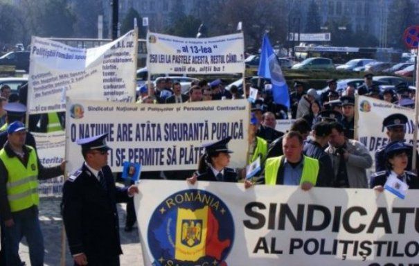 Sindicatele din Poliţie şi Penitenciare protestează în Capitală