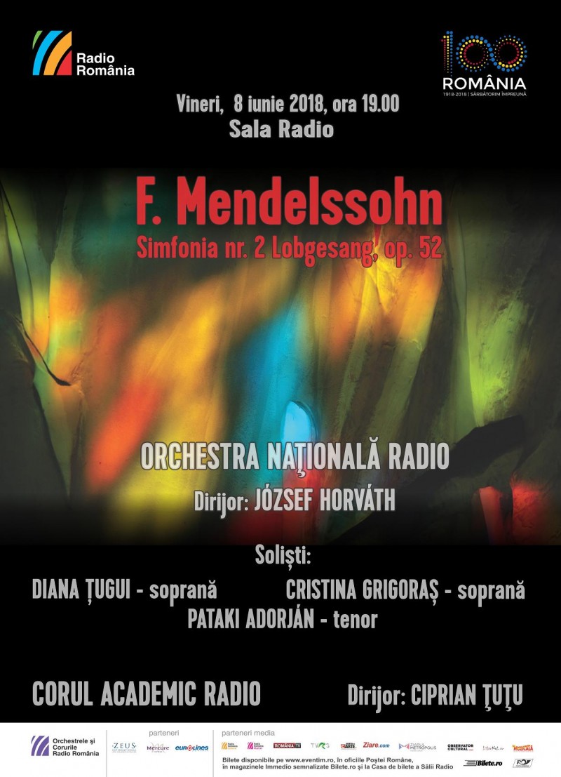 Simfonia nr. 2 – Lobgesang (Imn de laudă) de Mendelssohn, la Sala Radio