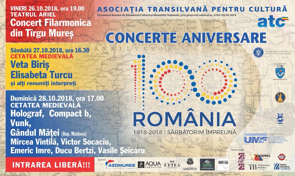 Sărbătorirea Centenarului României Mari continuă în Cetatea Tg.Mureș