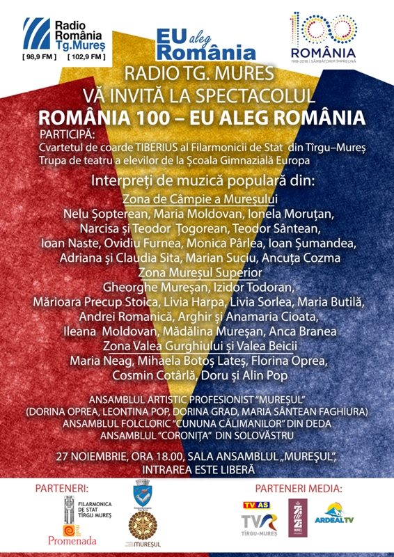 Un spectacol de zile mari în cadrul proiectului România 100