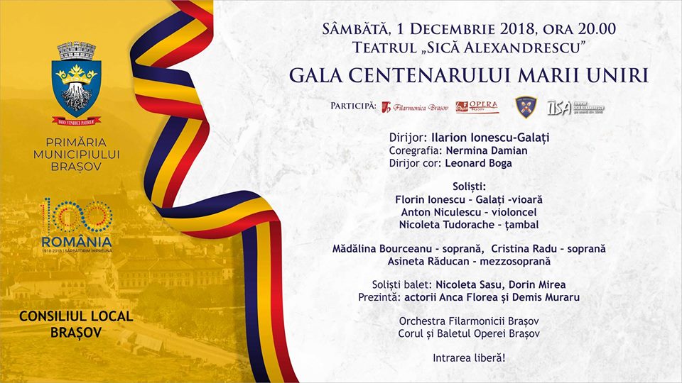 Artiștii brașoveni urează „La mulți ani!” României Mari Artiștii brașoveni urează „La mulți ani!” României Mari
