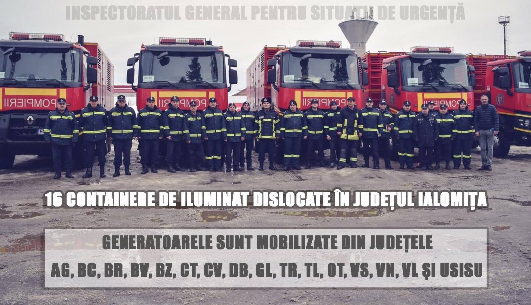 Generatoare de curent trimise în Ialomița Generatoare de curent trimise în Ialomița