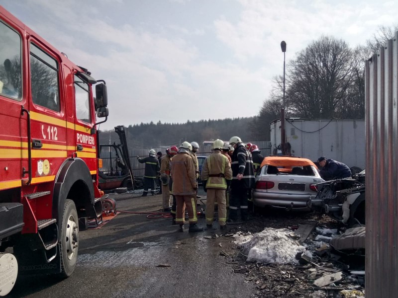 Exercițiu ISU în localitatea Corunca