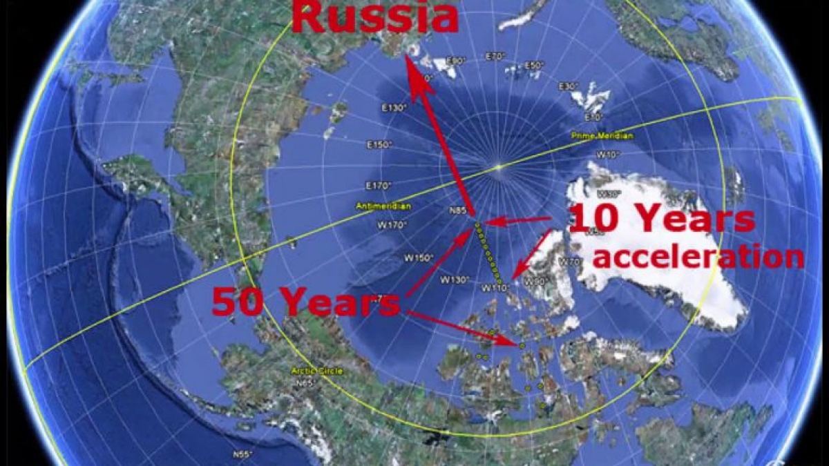 Polul Nord magnetic se deplasează „destul de rapid” spre Rusia