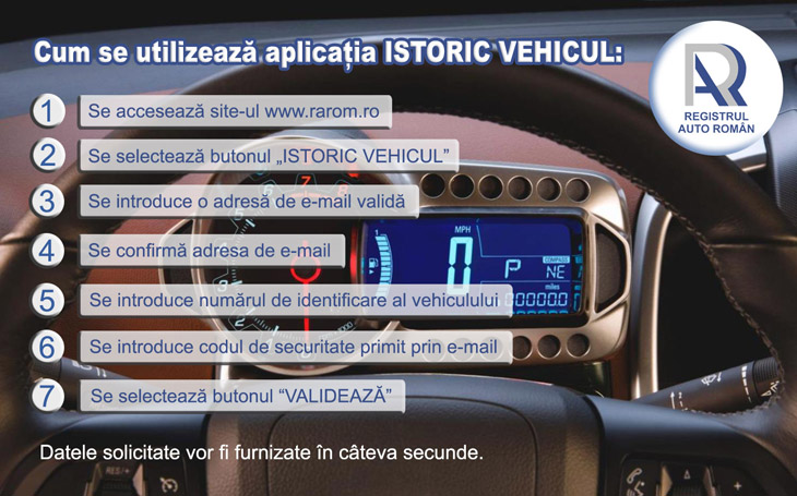 Registrul Auto Român a lansat aplicaţia „ISTORIC VEHICUL”
