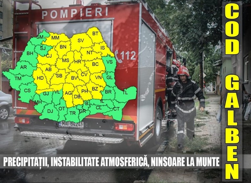 IGSU: 8 judeţe afectate de fenomenele meteo