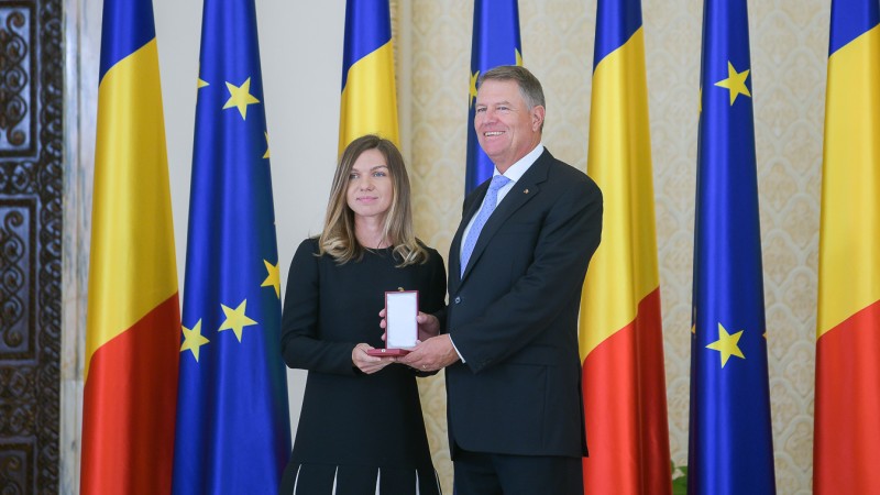 Simona Halep a fost decorată de președinte cu Ordinul Naţional ”Steaua României” în grad de cavaler