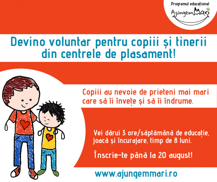 Se caută voluntari în Mureș pentru copiii aflați în grija statului!