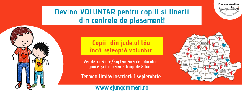 “Ajungem Mari” caută 40 de voluntari în Mureș și Brașov