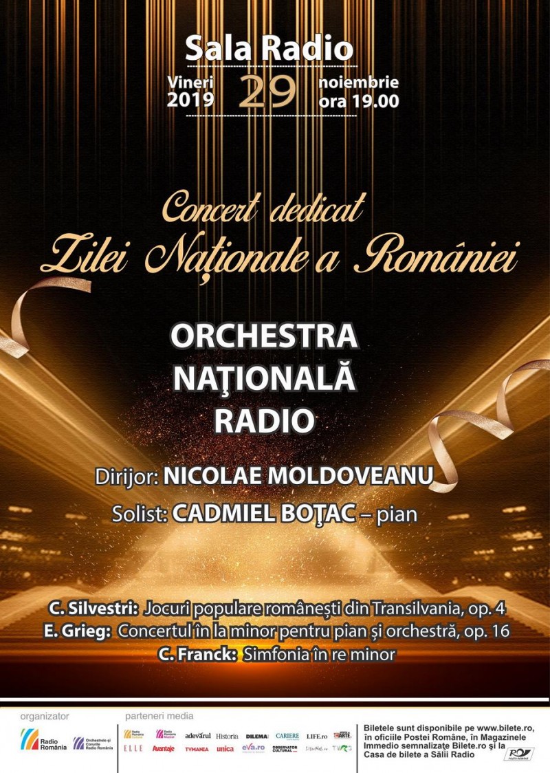 Concert-eveniment de Ziua Naţională a României Nicolae Moldoveanu şi Cadmiel Boţac la Sala Radio