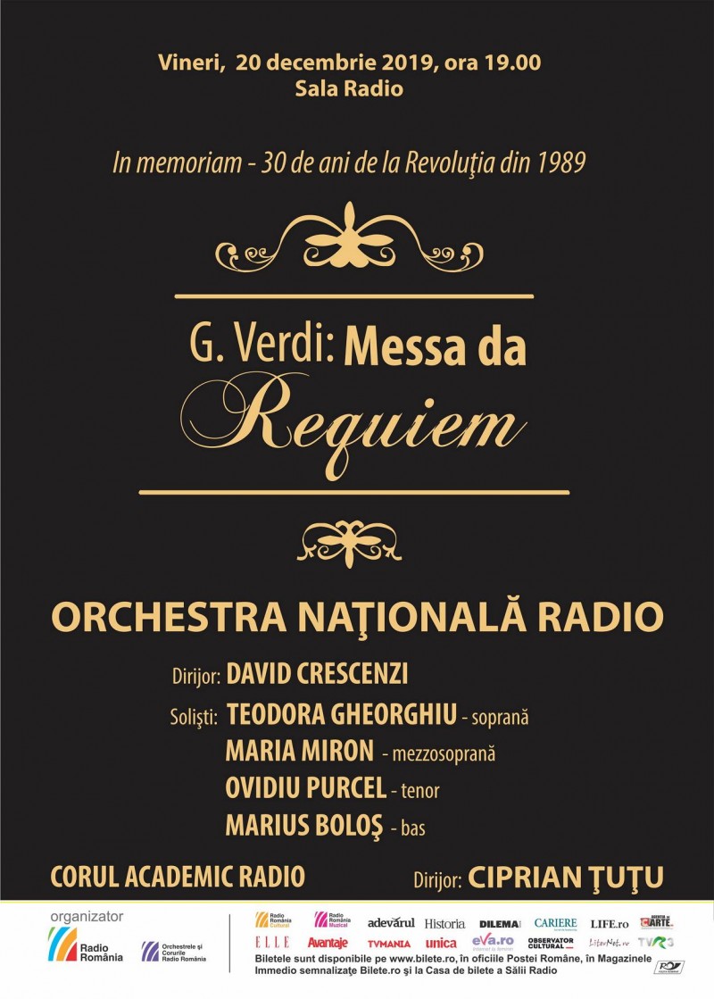 In memoriam – 30 de ani de la Revoluţia din 1989, la Sala Radio