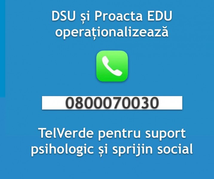 Un nou TelVerde pentru sprijin social și psihologic