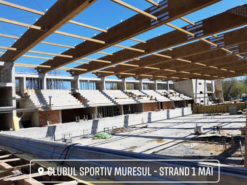 Noua bază sportivă din Târgu Mureș este finalizată în proporție de 50%