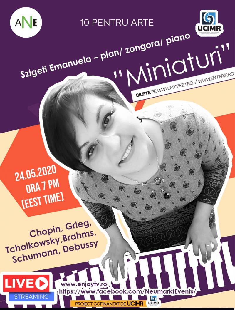 „Miniaturi”, recital de pian cu Emanuela Szigeti – Live on line