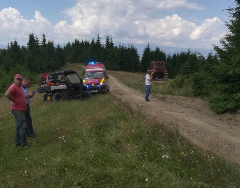 Autoturism răsturnat în Harghita