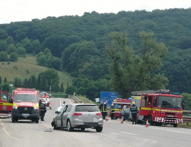 Accident grav cu 5 victime la ieșire din municipiul Sighișoara