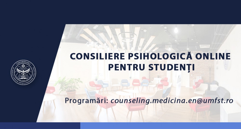 Consiliere psihologică pentru studenții de la UMFST Tg. Mureș