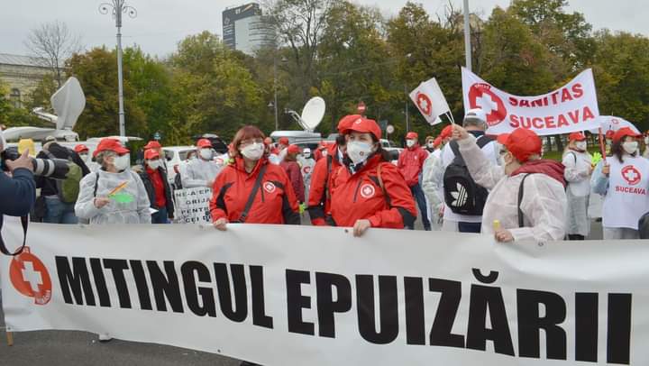 Protest al sindicaliștilor din sănătate