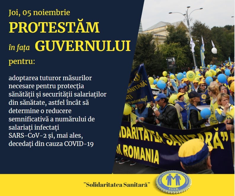 „Solidaritatea Sanitară” dă startul la proteste