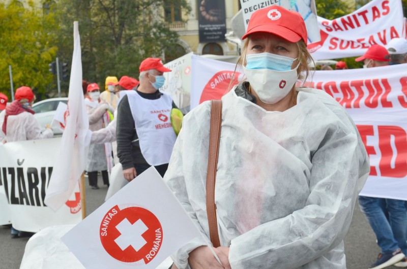 Proteste ale reprezentanţilor Federaţiei Solidaritatea Sanitară Proteste ale reprezentanţilor Federaţiei Solidaritatea Sanitară