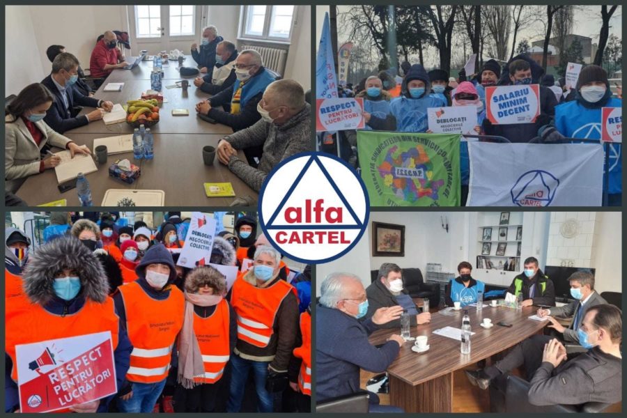 Caravana protestelor sindicale, organizate de Cartel Alfa, continuă astăzi cu pichetarea Ministerului de Finanţe