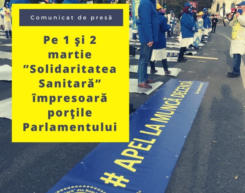 Federația „Solidaritatea Sanitară” protestează pe 1 şi 2 martie Federația „Solidaritatea Sanitară” protestează pe 1 şi 2 martie