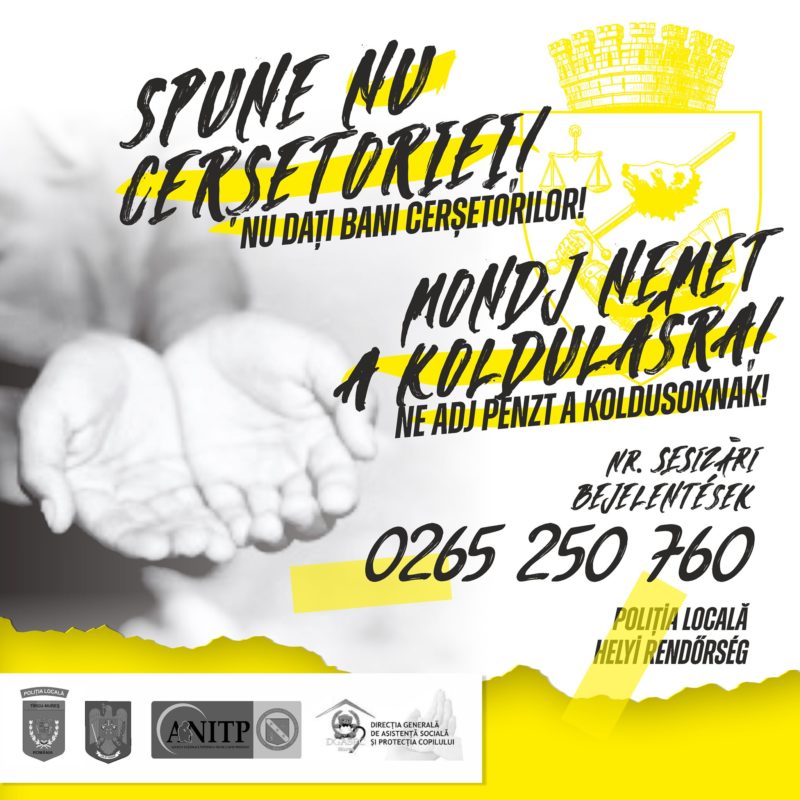 O nouă campanie împotriva cerșetoriei demarează la Târgu Mureș